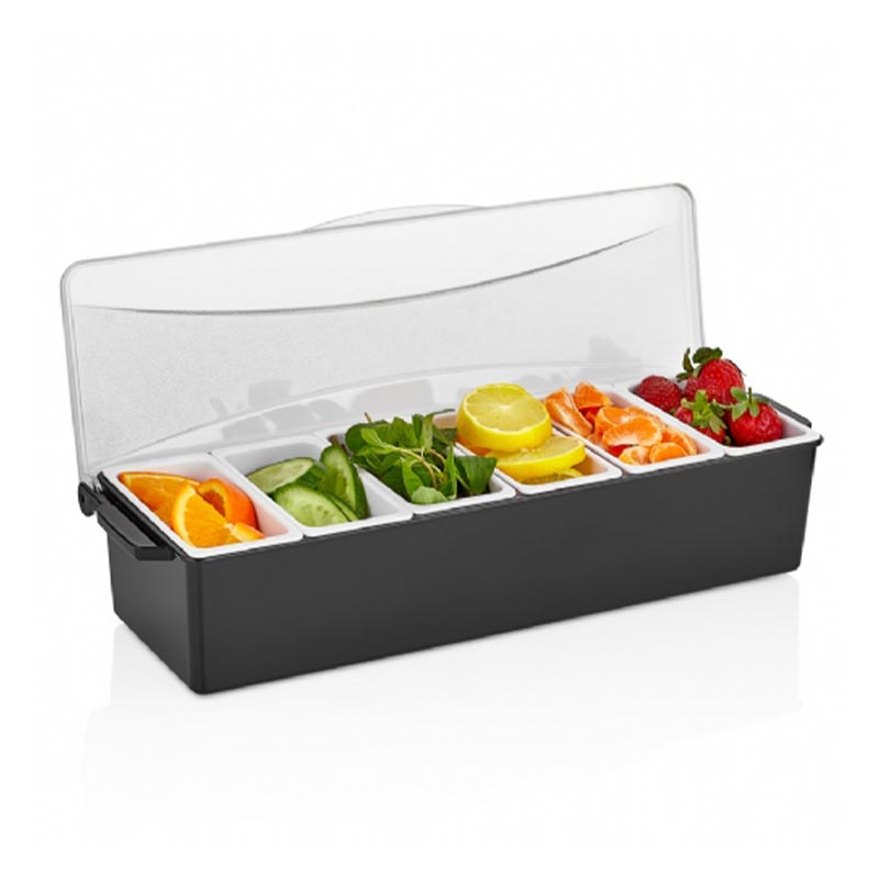 GastroPlast GSE-05 Kapaklı Sunumluk, 5'li, Siyah, kapak ve servis örtüsü