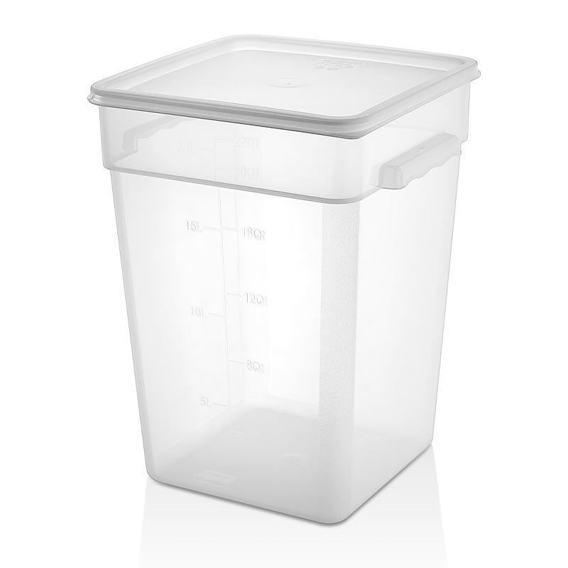 GastroPlast GSPP-22 Polipropilen Kare Saklama Kabı, 20.8 L, kapak ve servis örtüsü