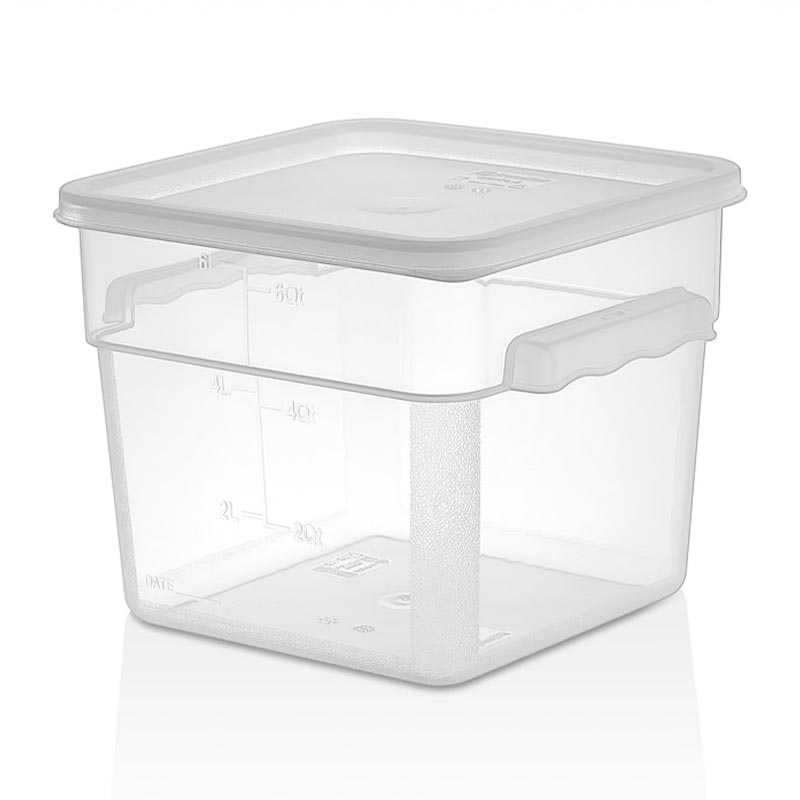 GastroPlast GSPP-6 Polipropilen Kare Saklama Kabı, 5.7 L, kapak ve servis örtüsü