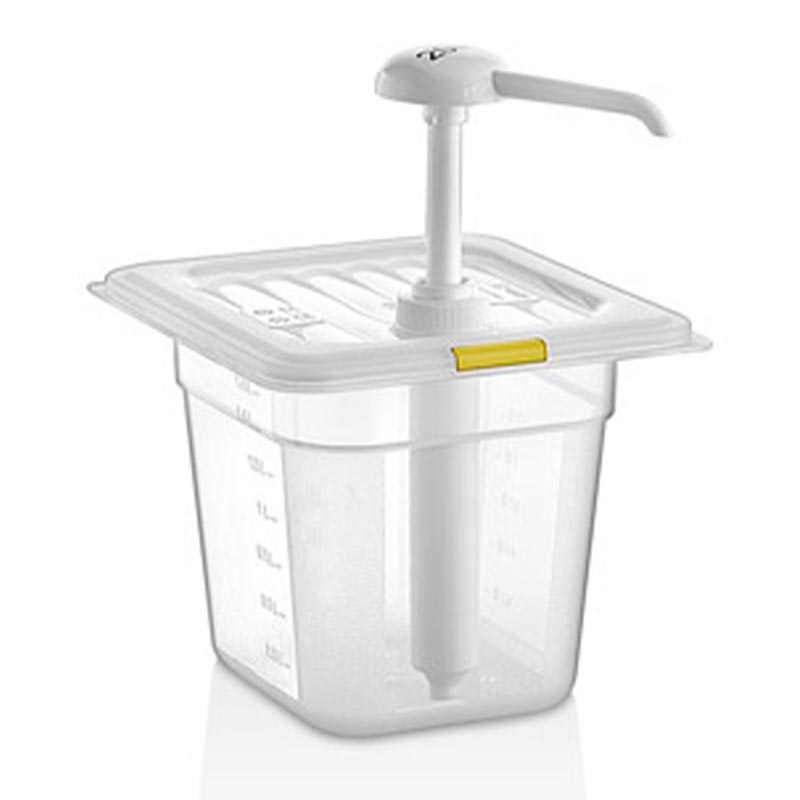 GastroPlast Plastik Hardal Dispenseri, 2 L, Şeffaf, profesyonel servis ürünü