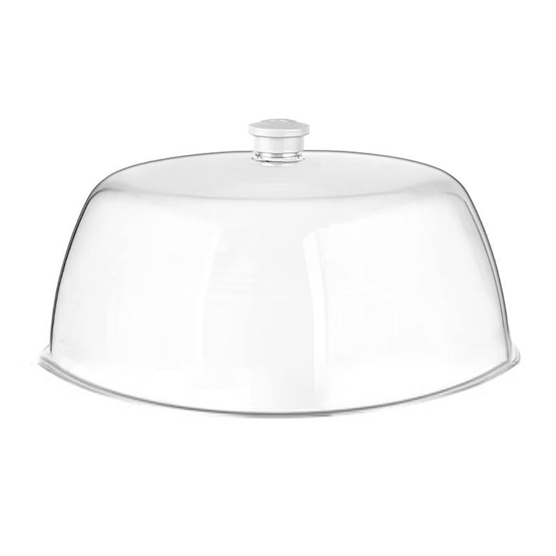 GastroPlast Polikarbonat Fanus, 30 cm, Beyaz Kulplu, servis tepsisi