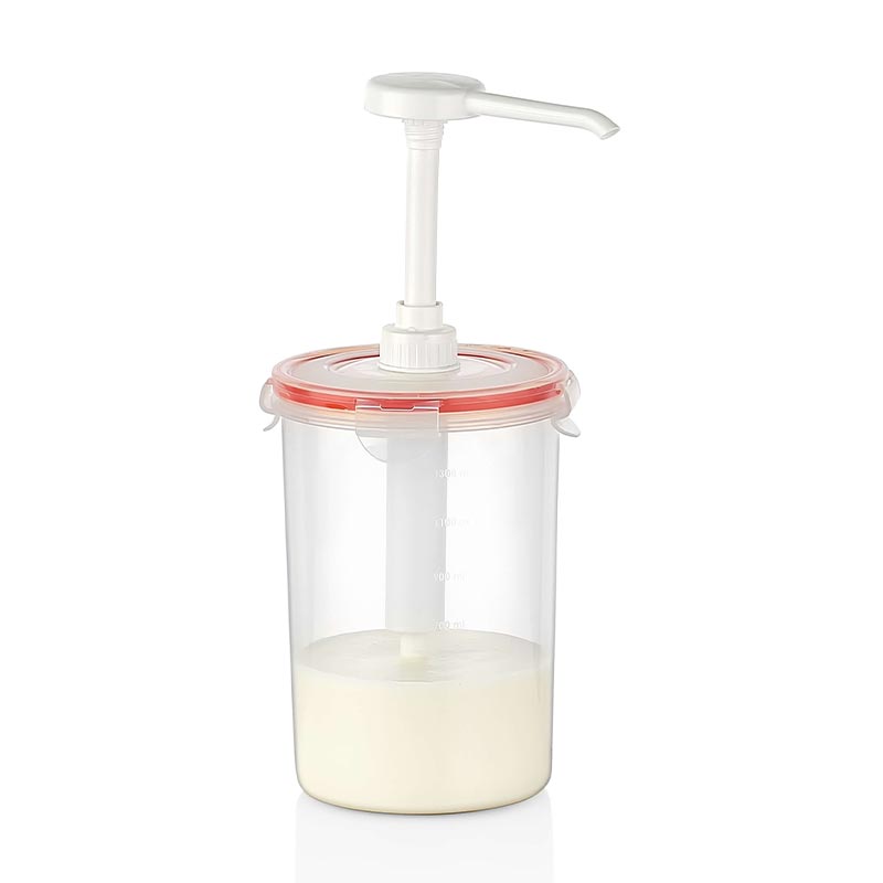 GastroPlast Yuvarlak Sos Dispenseri, 1.5 L, Şeffaf, profesyonel servis ürünü