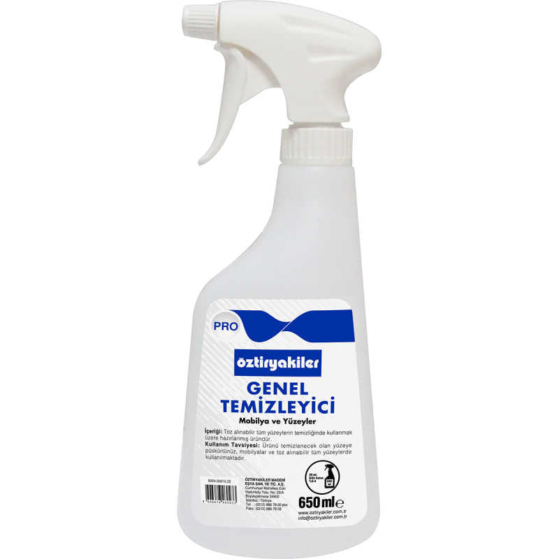 oztiryakiler genel temizlik urunleri icin 650 ml mavi etiket triger sise