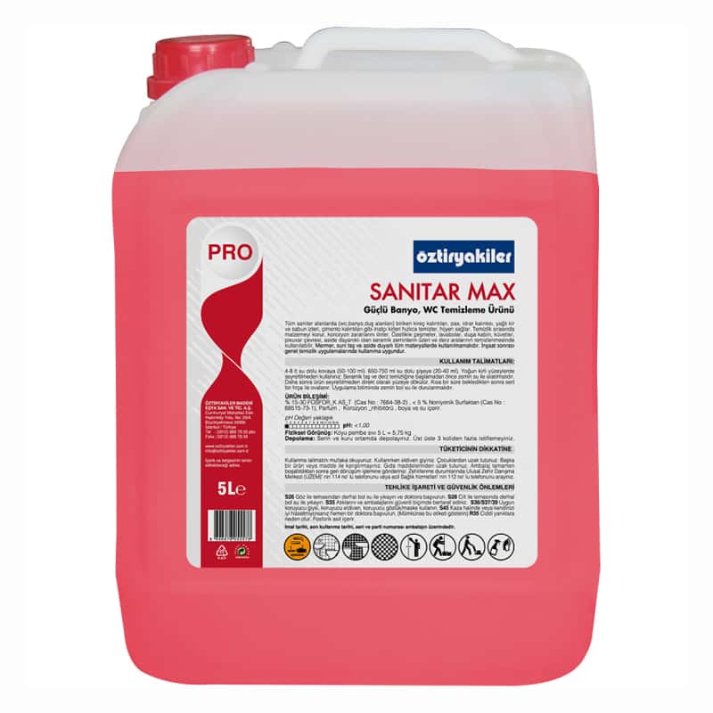 oztiryakiler sanitar max guclu banyo ve tuvalet temizleme urunu 5 lt