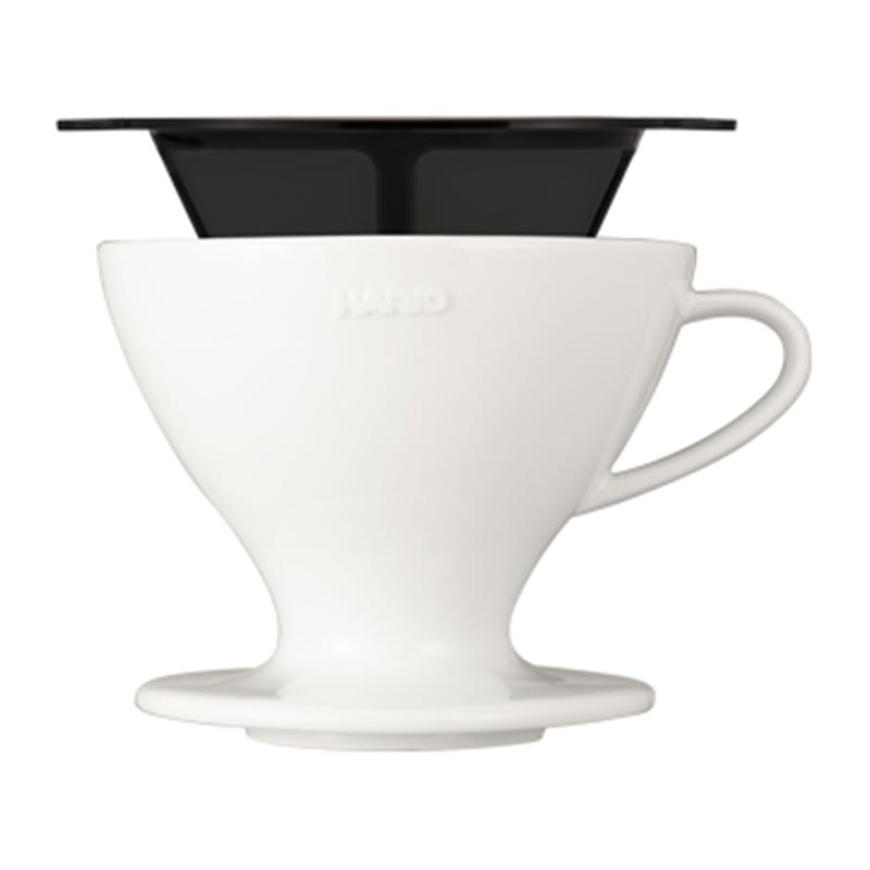 Hario PDC-02-W E60 Seramik Süzgeçli Dripper, Beyaz, V60 ve pour over dripper