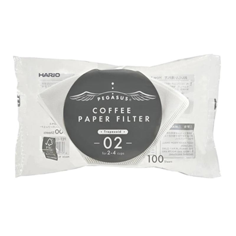 Hario PEF-02-100W Pegasus 02 Dripper Filtresi, 100 Adet, V60 ve pour over dripper