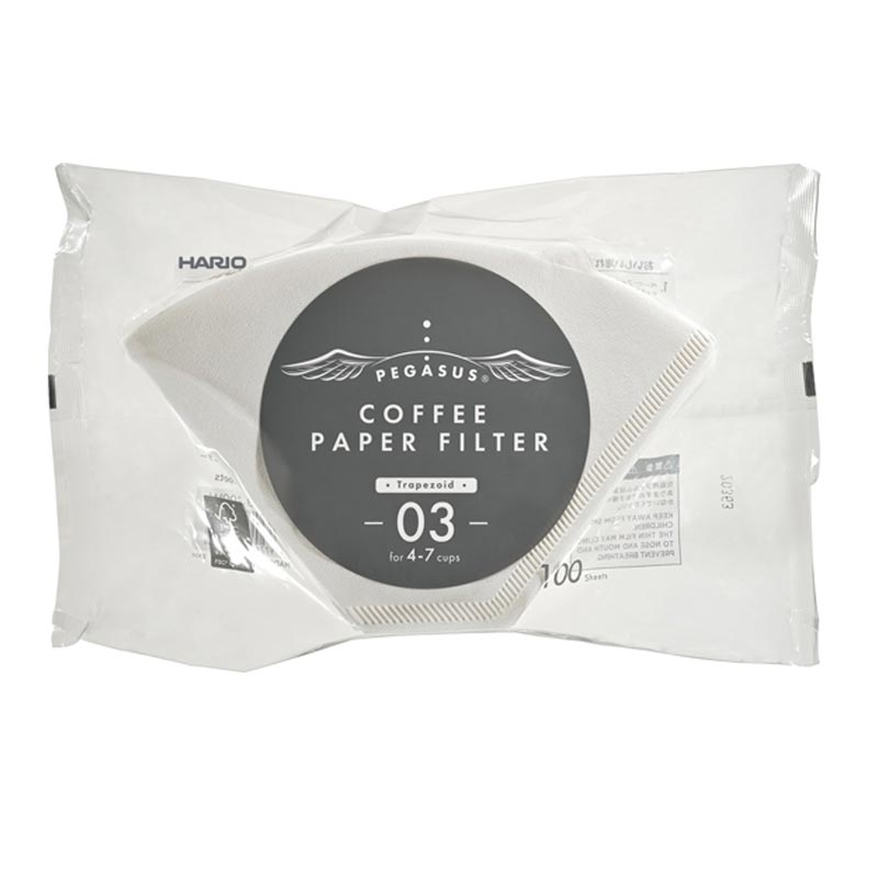 Hario PEF-03-100W Pegasus 03 Dripper Filtresi, 100 Adet, V60 ve pour over dripper