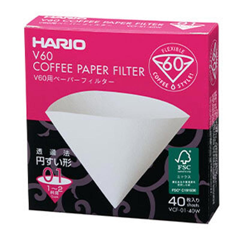 Hario VCF-01-40W V60 01 Dripper Filtresi, 40 Adet, V60 ve pour over dripper