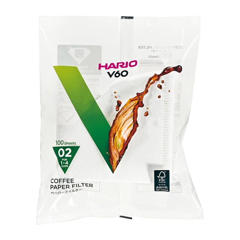 Hario VCF-02-100W V60 02 Dripper Filtre Kahve Kağıdı, 100 Adet, V60 ve pour over dripper