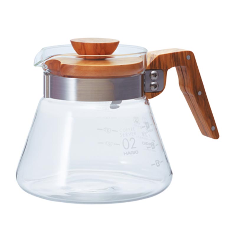 Hario VCWN-60-OV V60 02 Ahşap Kapaklı Kahve Servis Sürahisi, 600 ml, V60 ve pour over dripper