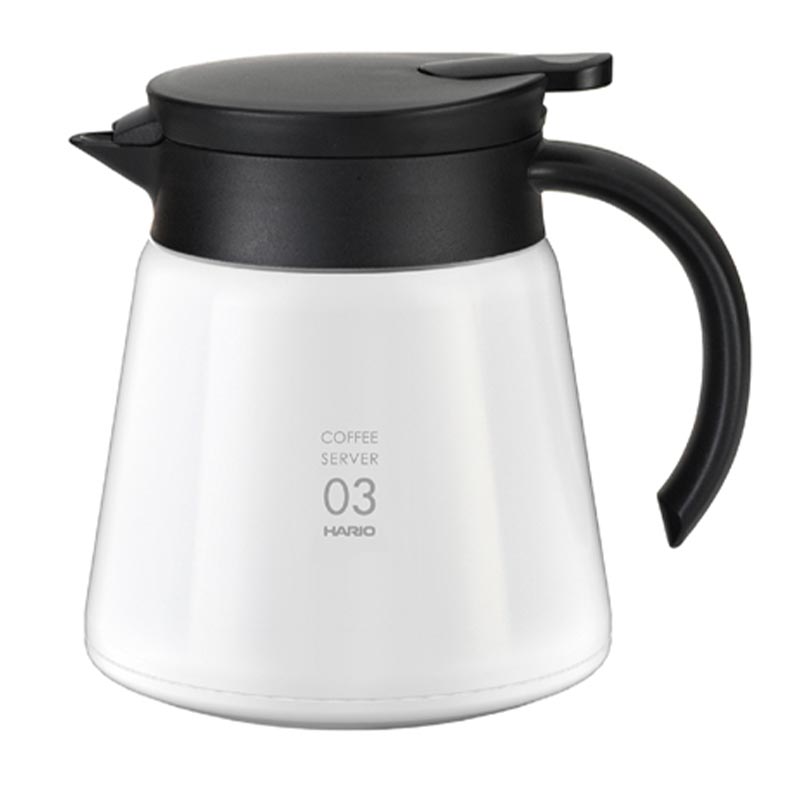Hario VHS-80W V60 03 Yalıtımlı Paslanmaz Servis Sürahisi, 800 ml, Beyaz, kahve aksesuarı