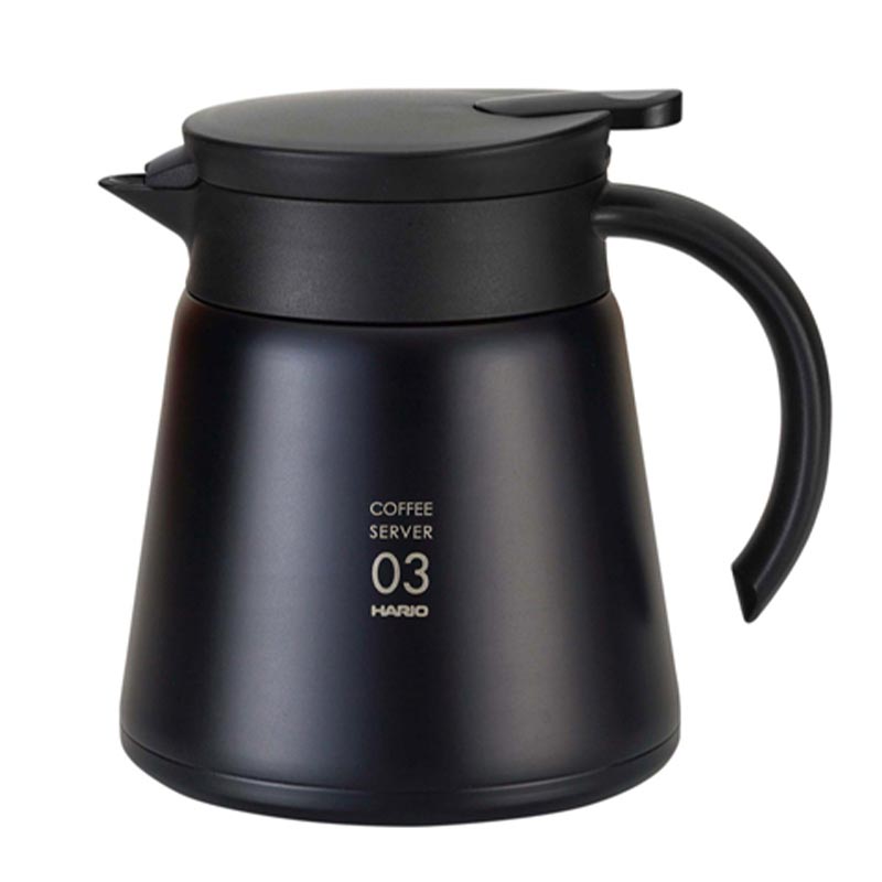 Hario VHS-80B V60 03 Yalıtımlı Paslanmaz Servis Sürahisi, 800 ml, Siyah, kahve aksesuarı