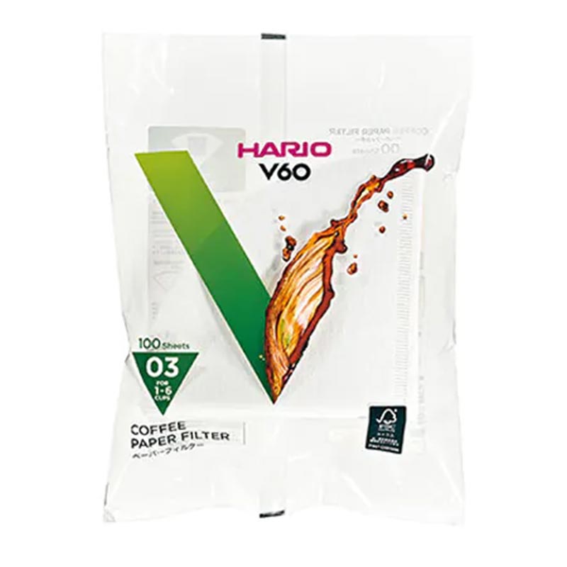 Hario VCF-03-100W V60 03 Dripper Filtresi, 100 Adet, V60 ve pour over dripper