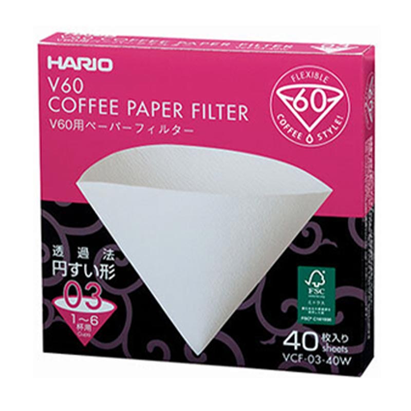 Hario VCF-03-40W V60 03 Dripper Filtresi, 40 Adet, V60 ve pour over dripper