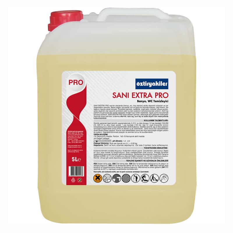 oztiryakiler sani extra pro armaturler banyo ve tuvalet temizleme urunu 5 lt