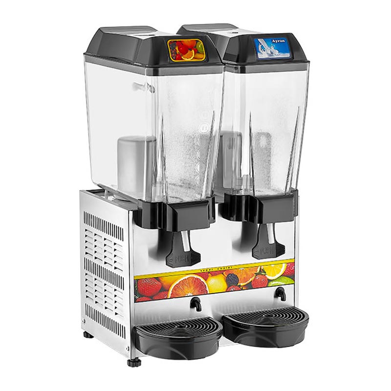 Remta ST13 Şerbet ve Ayran Soğutucu, 2 Hazneli, Şerbet+Ayran Soğutucu, 20+20 L, Metalik Gümüş, soğuk içecek dispenseri