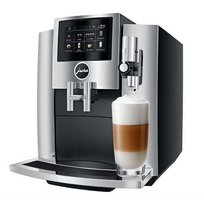 Jura S8 Süper Otomatik Espresso Kahve Makinesi, Krom, kahve aksesuarı