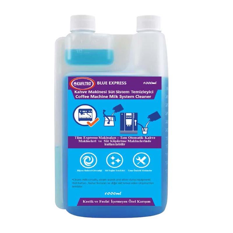 Kafiltro Blue Express Süt Sistemi Temizleyici Solüsyon, 1000 ml, espresso takip aynası
