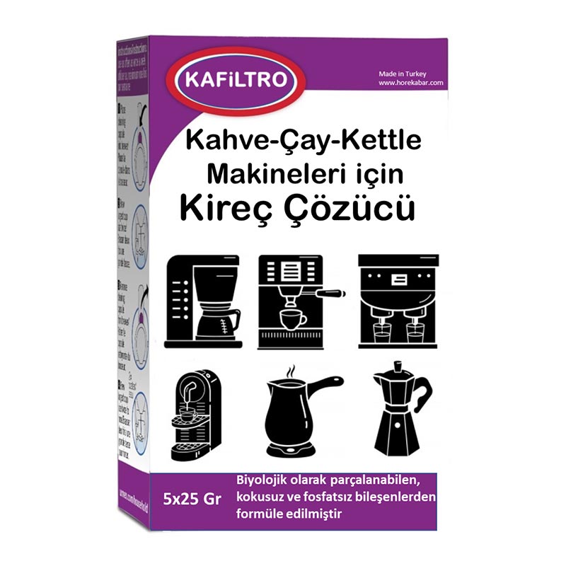 Kafiltro Kahve Makinesi Kireç Çözücü, 25 gr, 5 Adet, kahve aksesuarı