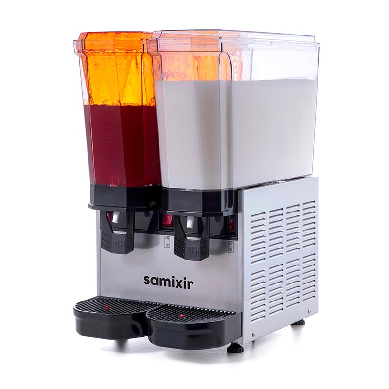 Samixir 40.SMI Klasik Twin Soğuk İçecek Dispenseri, 20+20 L, Fıskiyeli ve Karıştırıcılı, Inox, soğuk içecek dispenseri