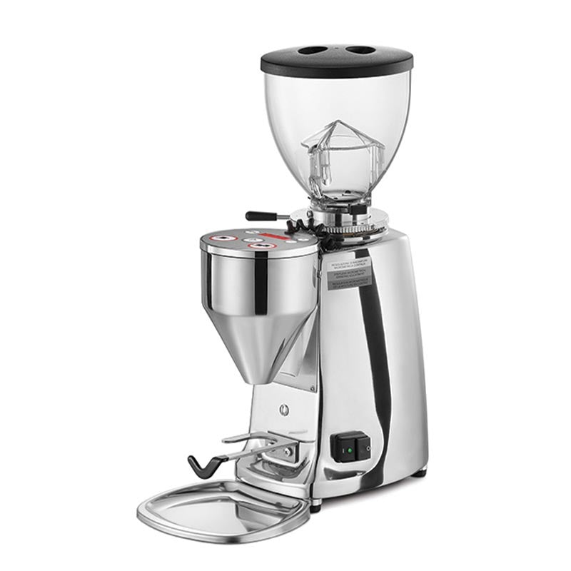 Mazzer Mini Electronic A On Demand Kahve Değirmeni, Parlak Alüminyum, on demand kahve değirmeni