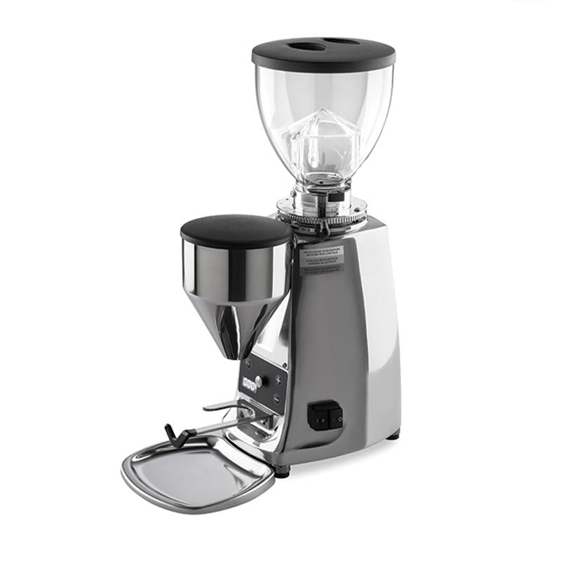 Mazzer Mini Electronic B On Demand Kahve Değirmeni, Parlak Alüminyum, on demand kahve değirmeni