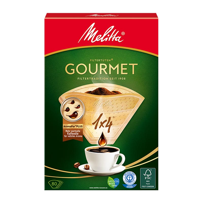 Melitta 1x4 Gourmet Kahve Filtre Kağıdı, kahve aksesuarı