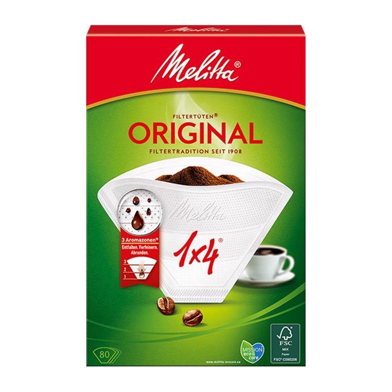Melitta 1x4 Original Kahve Filtre Kağıdı, Beyaz, kahve aksesuarı