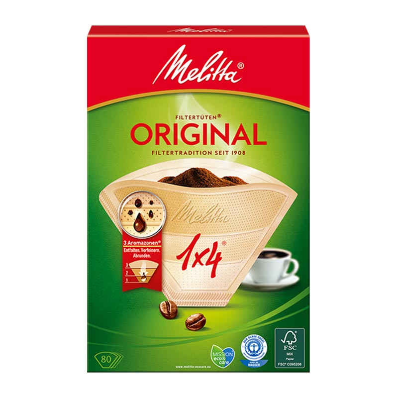 Melitta 1x4 Original Kahve Filtre Kağıdı, Kahverengi, kahve aksesuarı