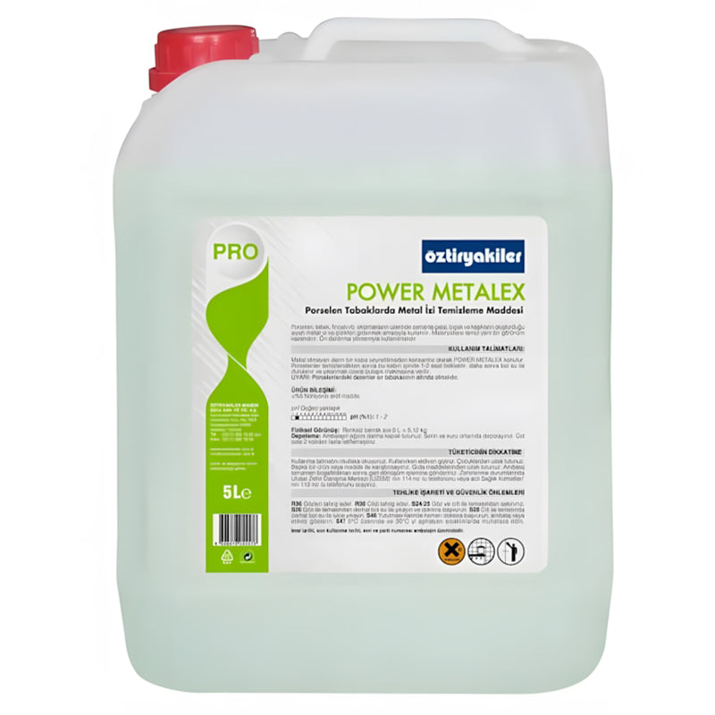 oztiryakiler power metalex porselen tabak icin metal izi temizleme maddesi 5 lt