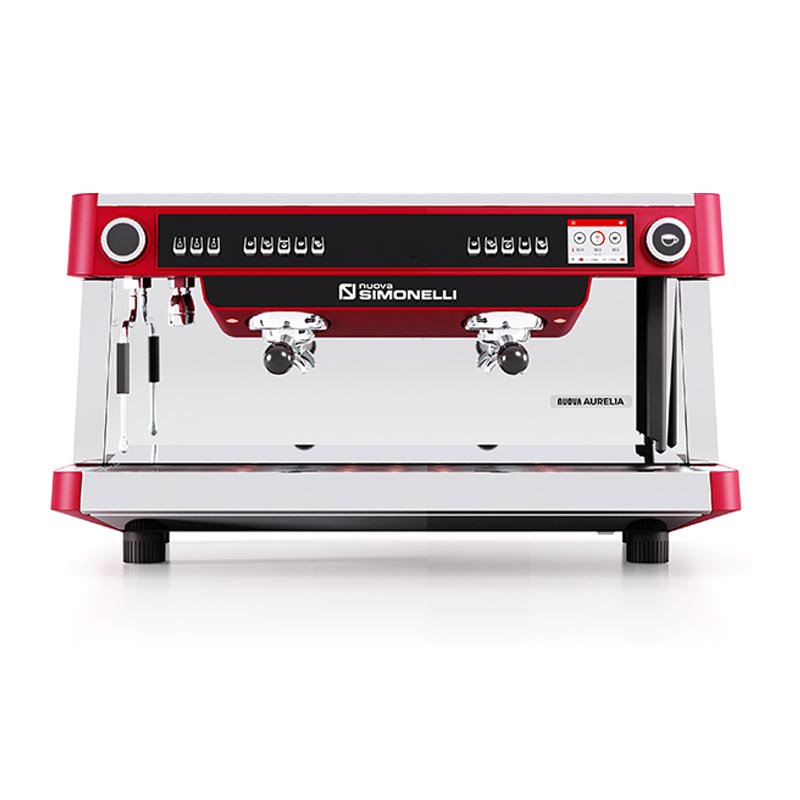 Nuova Simonelli Nuova Aurelia UX Tall Cup Otomatik Dozaj Ayarlı Espresso Kahve Makinesi, 2 Gruplu, Kırmızı, kahve aksesuarı
