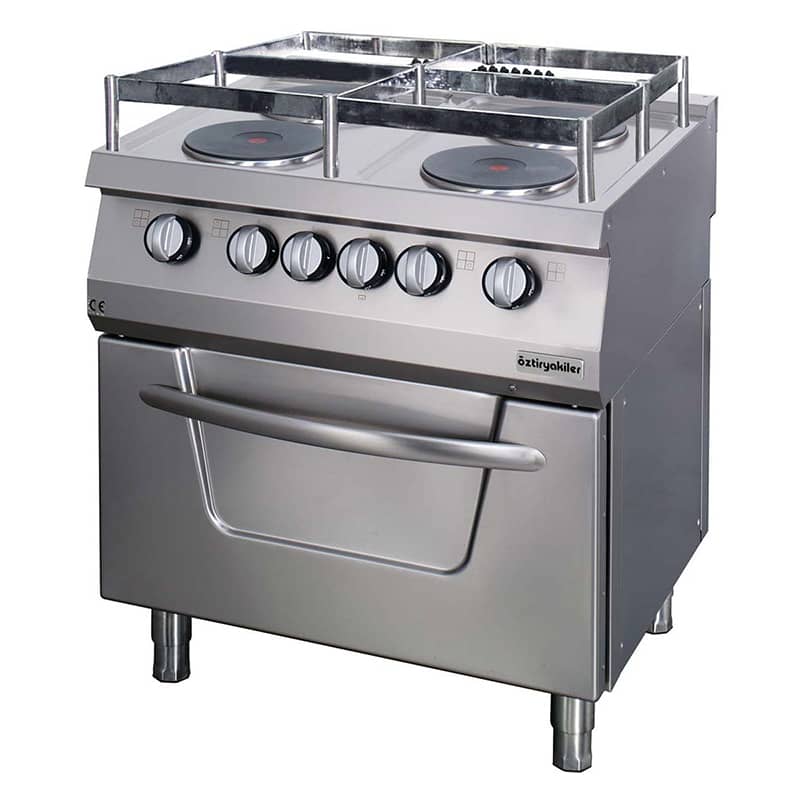 oztiryakiler 700 seri firinli elektrikli kuzine gemi model 4 yuvarlak buyuk plate 80x70x85 cm osoef 8070 s