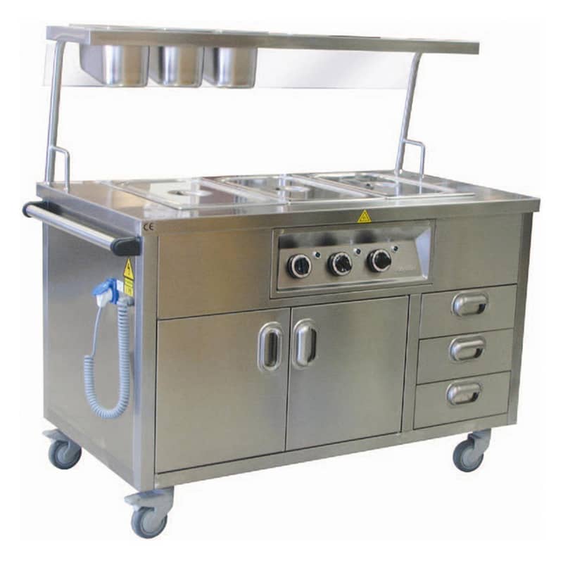oztiryakiler ohbe 13070 bain marie elektrikli hareketli servis rafli cekmeceli 3 gn 11 130x70 cm