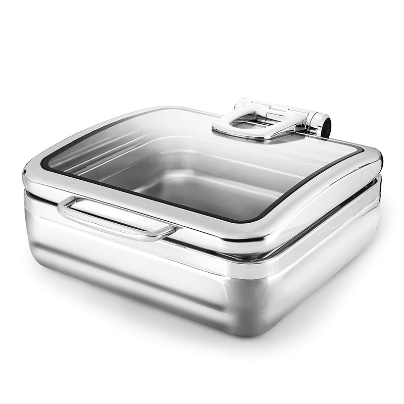 oztiryakiler chafing dish dikdortgencam kapakli kizakli isiticisiz gn 23 55 litre