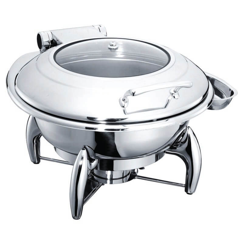 oztiryakiler chafing dish yuvarlak cam kapakli ayakli 6 l gn 23