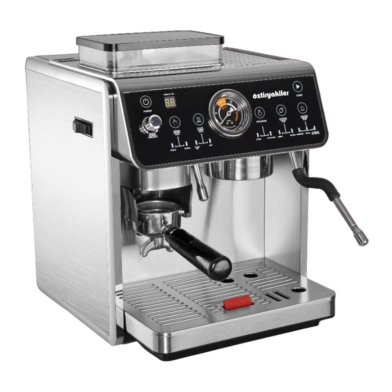 Öztiryakiler PIDÇift Kazanlı Öğütücülü Mini Barista Espresso Kahve Makinesi, kahve aksesuarı