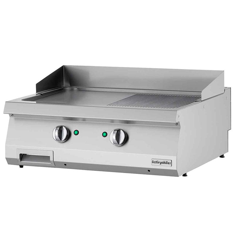 oztiryakiler elektrikli grill plate yari oluklu 80x70x30 cm oge 8070 12 n