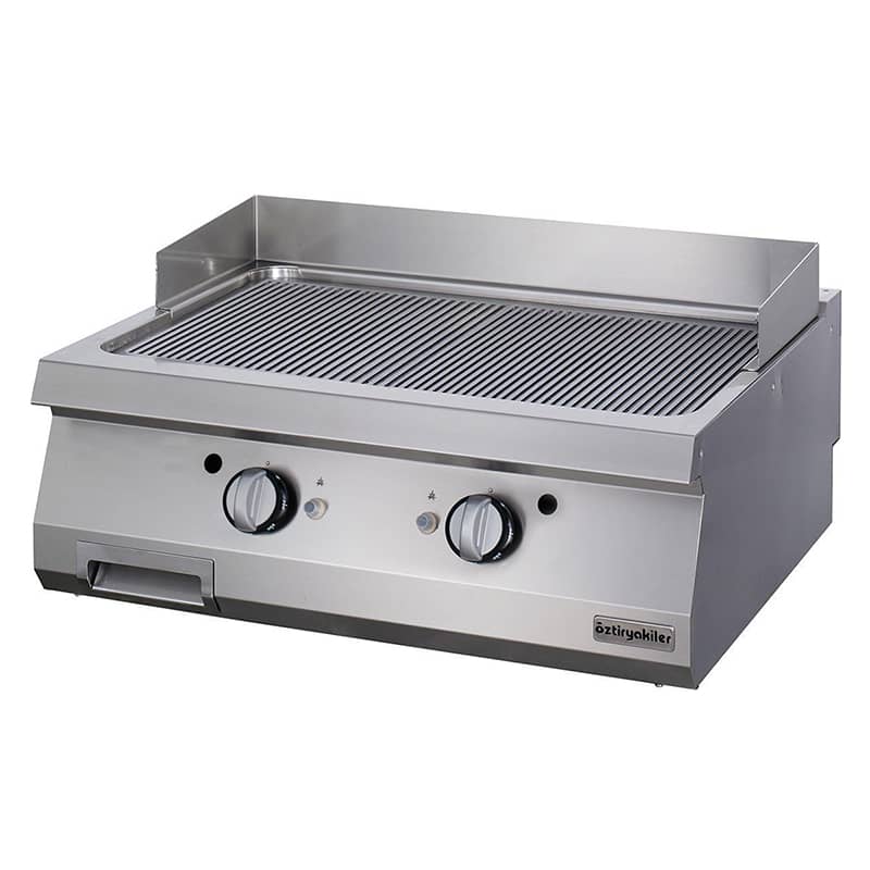 oztiryakiler gazli grill plate oluklu 80x70x30 cm krom kapli ogg 8070 n
