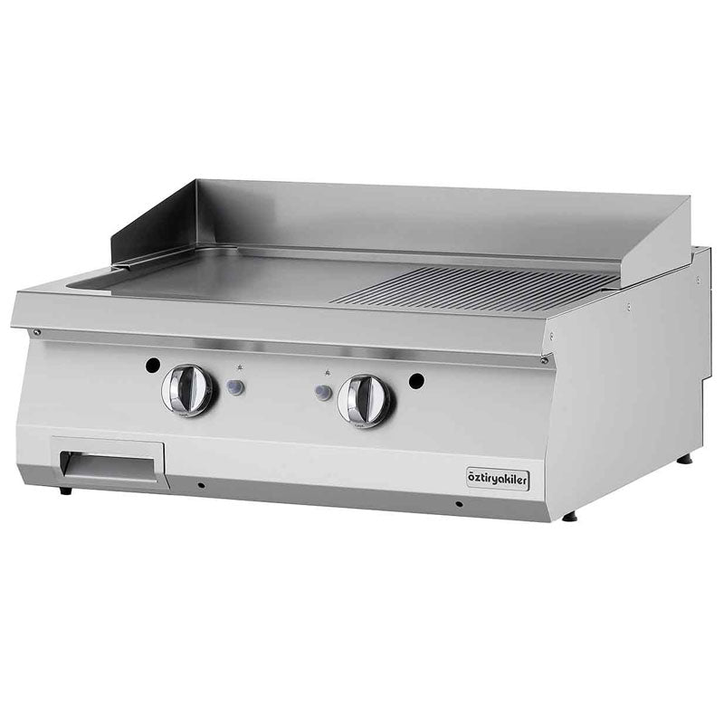 oztiryakiler gazli grill plate yari oluklu 80x70x30 cm ogg 8070 12 n