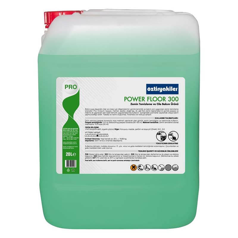 oztiryakiler power floor 300 zemin temizleme ve cila bakim urunu 20 lt