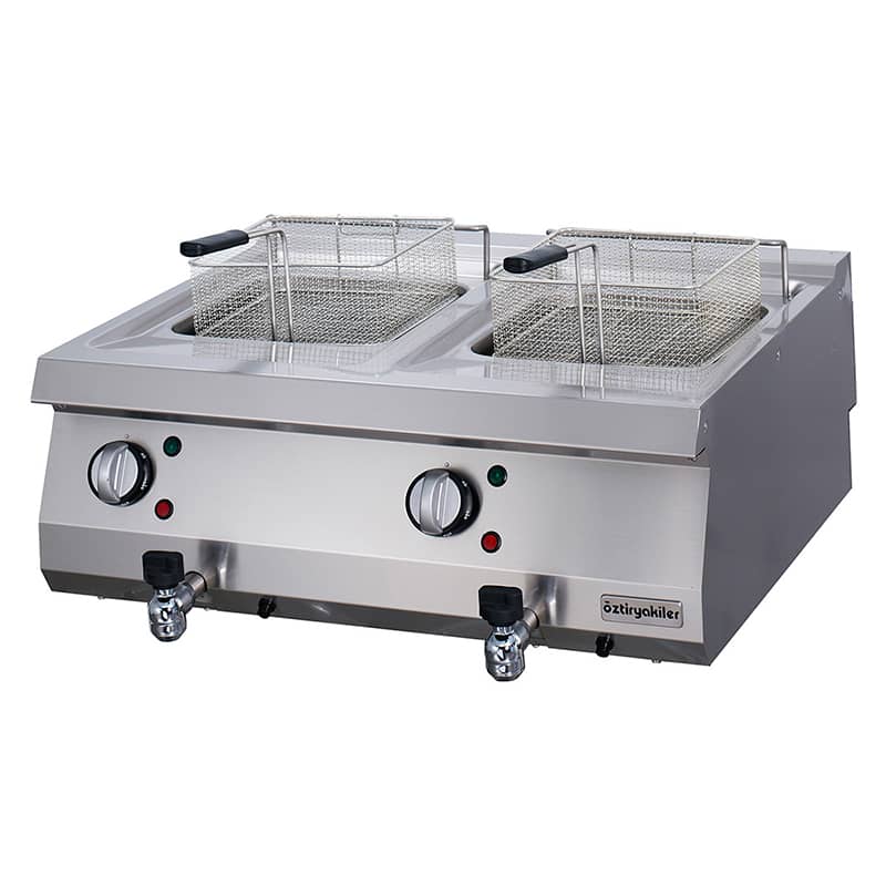 oztiryakiler set ustu elektrikli fritoz ciftli 80x70x30 cm ofei 8070