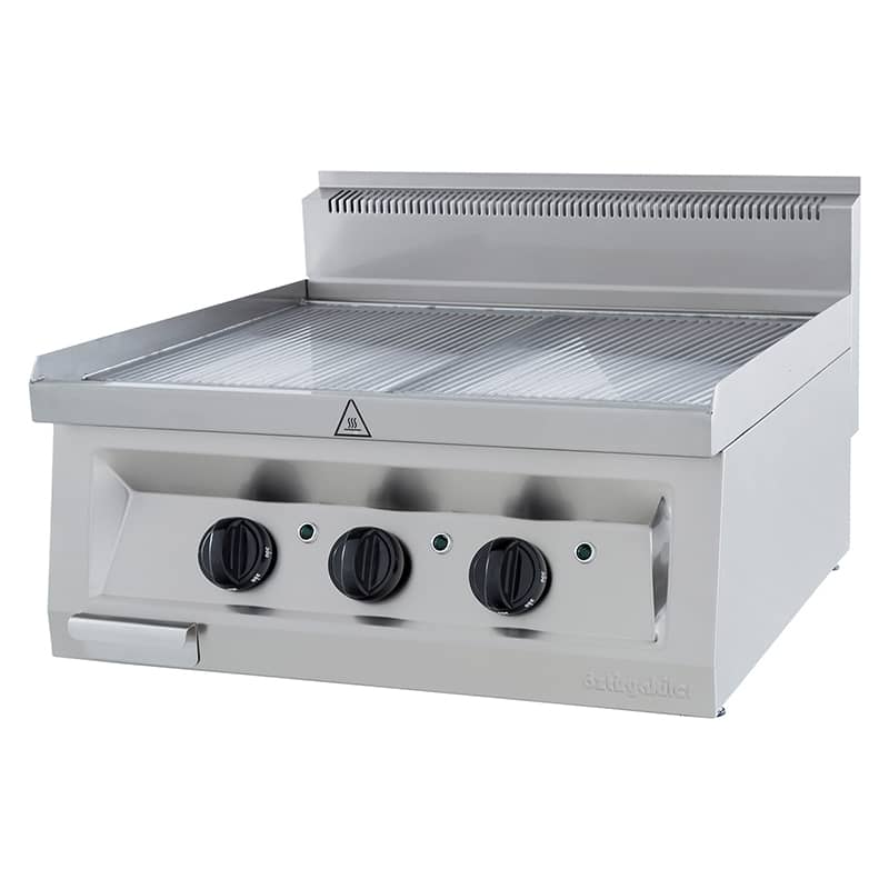 oztiryakiler set ustu elektrikli grill plate yari oluklu-yari duz gemi model 70x65 cm ogp 7065 12n s