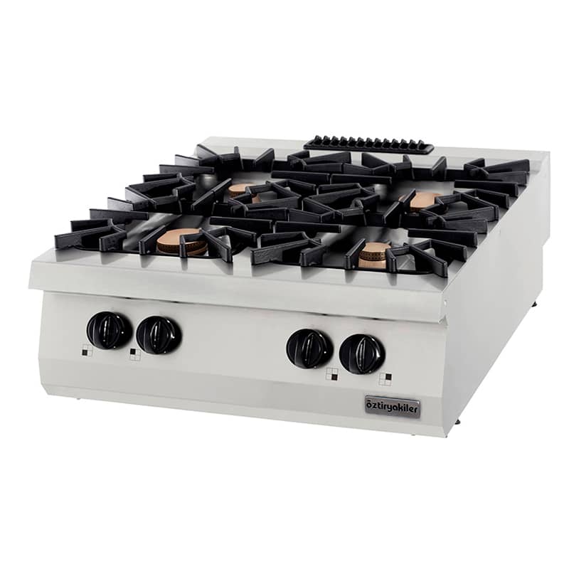 oztiryakiler set ustu gazli ocak dortlu 32kw 80x90x30 cm osog 8090