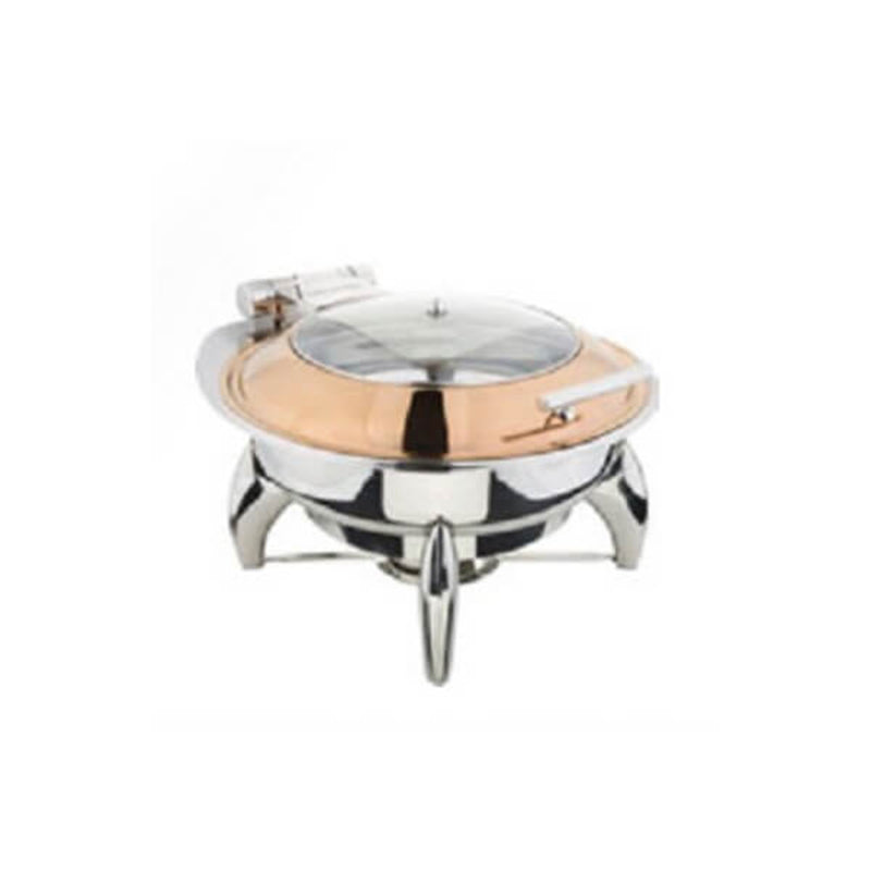 oztiryakiler yuvarlak cam kapakli bakir chafing dish ayakli 23 gn
