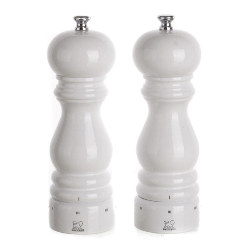 Peugeot Paris U-Select Coffret Tuz+Karabiber Değirmeni, 2'li Set, 18 cm, Beyaz, tuz değirmeni
