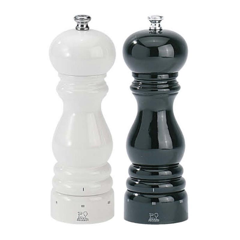 Peugeot Paris Karabiber-Tuz Değirmeni Set, 2'li, 18 cm, Siyah-Beyaz, tuz değirmeni