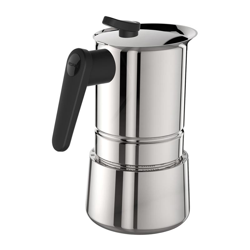 Pedrini Caffet-Acciaio Moka Pot, 4 Cups, kahve aksesuarı