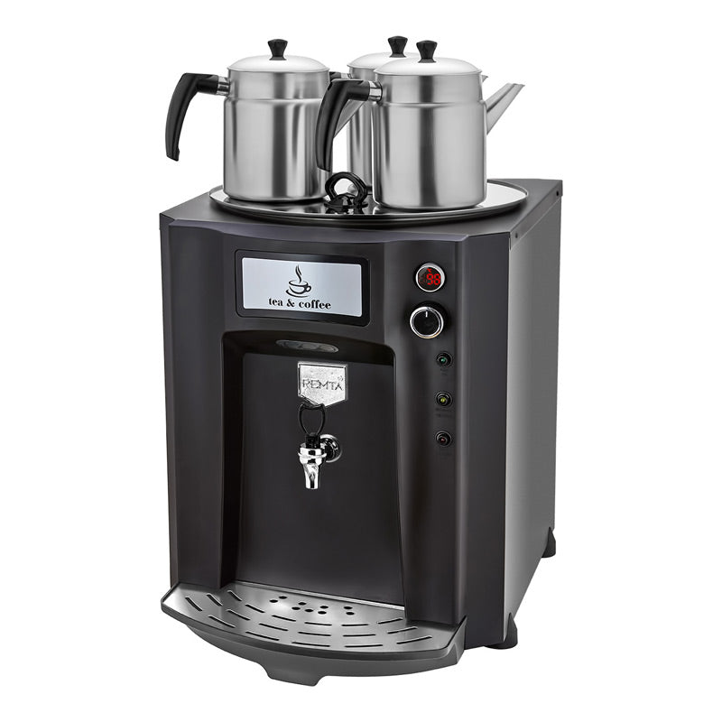 Remta DE10P Premium Jumbo Çay Makinesi, 3 Demlikli, 40 L, Elektrikli, Siyah, çay kazanı ve sıcak içecek ekipmanı