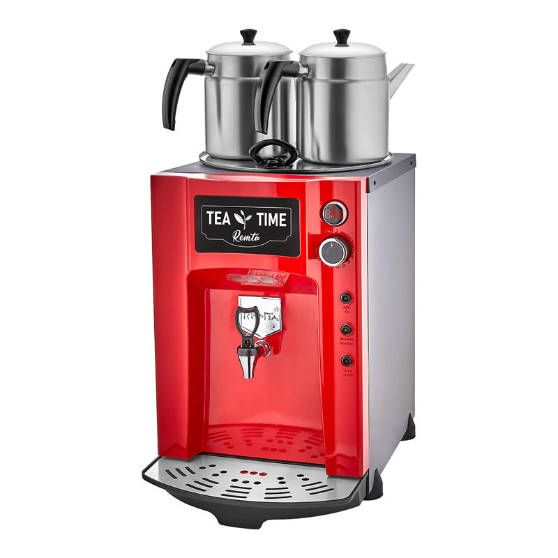 Remta DE12P Premium Jumbo Çay Makinesi, 2 Demlikli, 15 L, Elektrikli, Kırmızı, çay kazanı ve sıcak içecek ekipmanı