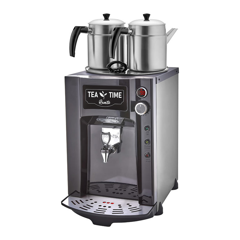 Remta DE12P Premium Jumbo Çay Makinesi, 2 Demlikli, 15 L, Elektrikli, Siyah, çay kazanı ve sıcak içecek ekipmanı